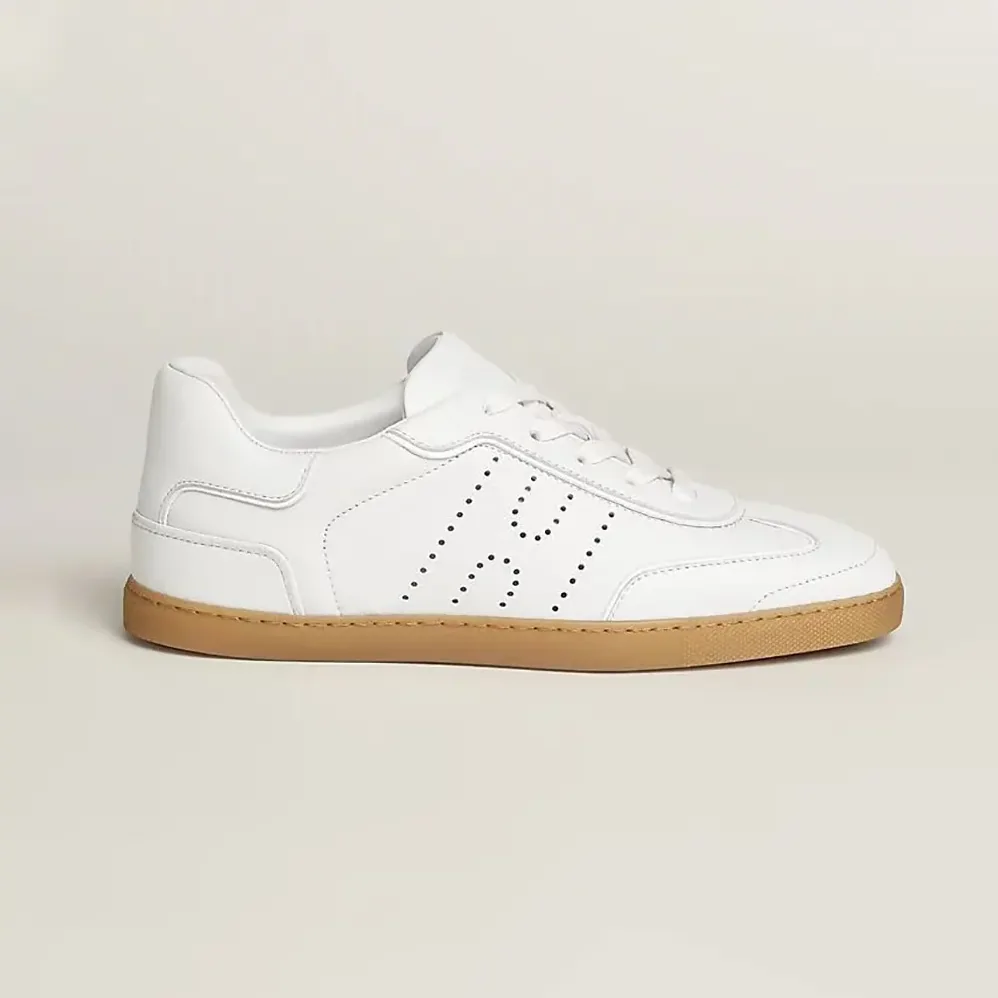 Hermes Match Sneaker in Sport Goatskin and Calfskin for Unisex in White