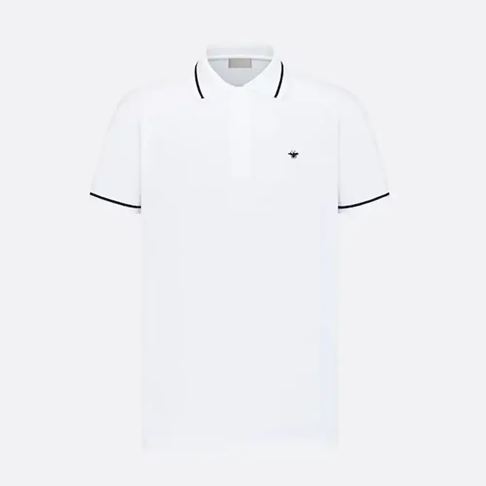 Dior Logo-embroidered Cotton Polo shirt for Men in White