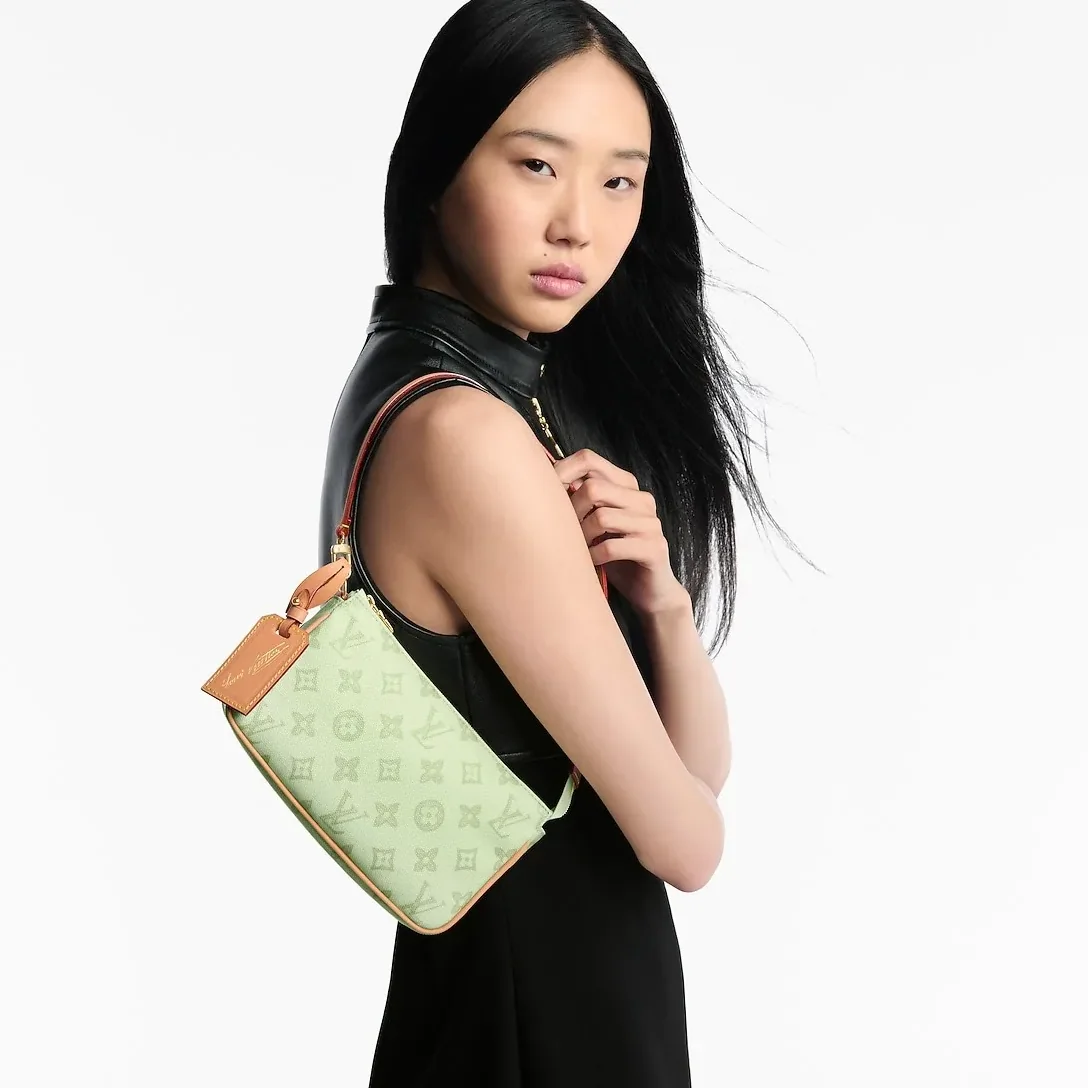 Louis Vuitton Pochette Accessoires Pouch Shoulder Bag / Green Asnieres Monogram Origine Gold Hardware