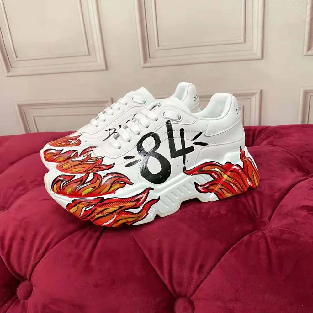 Dolce Gabbana D&G Calfskin Nappa Daymaster Sneakers for Women in Red