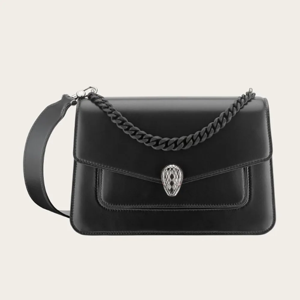 Bvlgari Serpenti Forever Crossbody Bag in Nappa Leather for Women in Black