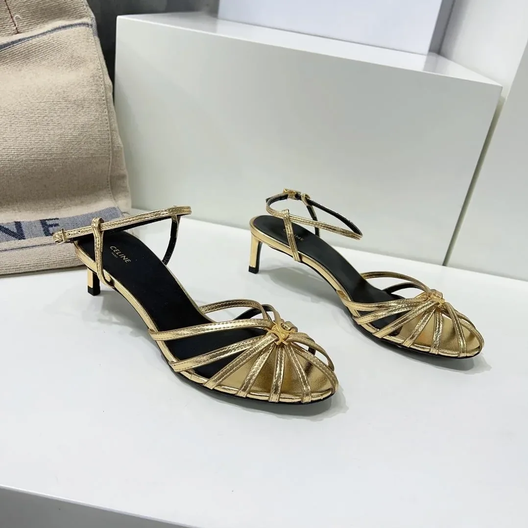 Celine Triomphe Sandal Gold Tone