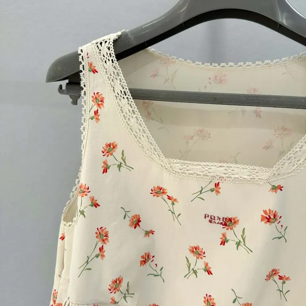 Prada Floral Print Linen Mini for Women in dress