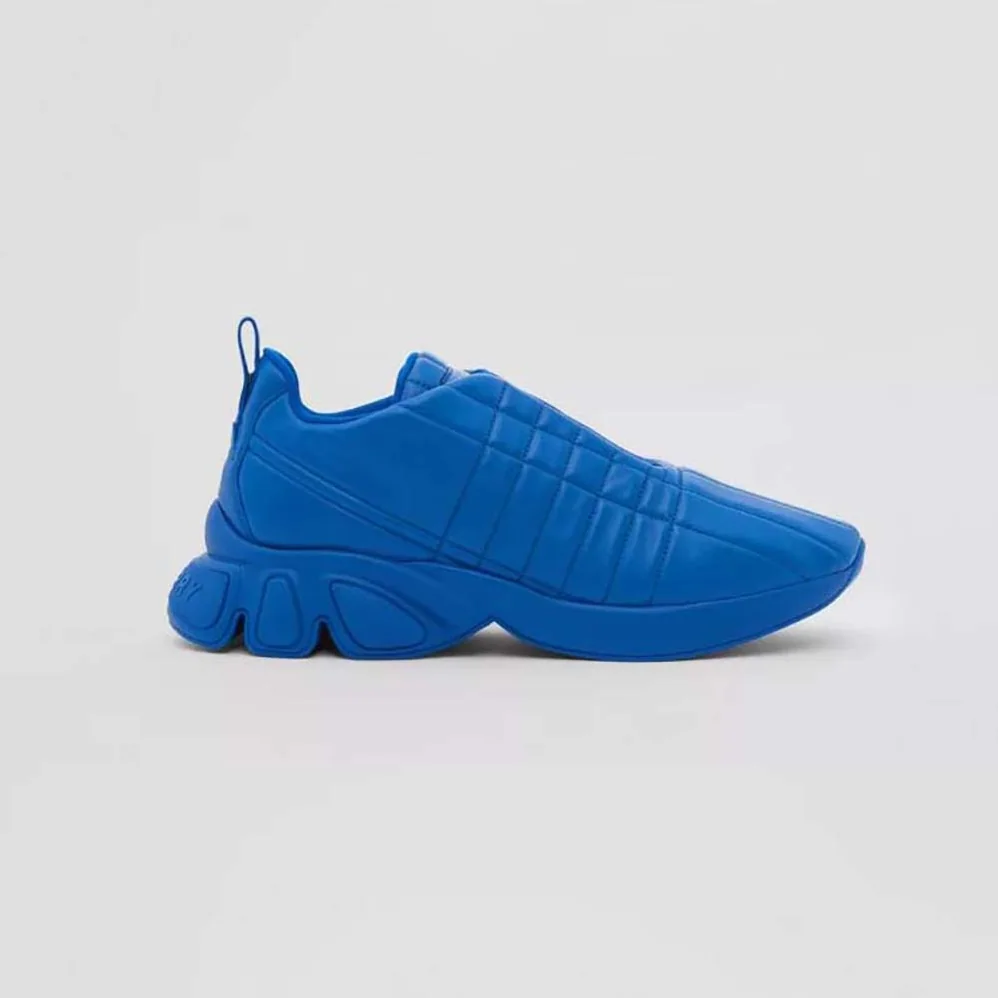 Burberry Quilted Leather Classic Sneakers for Unisex in Blue