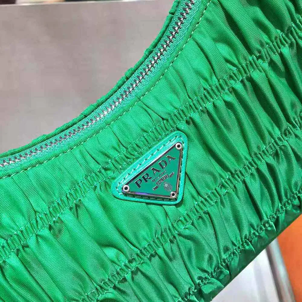 Prada Nylon and Saffiano Leather Mini Bag for Women in Green Prada Nylon and Saffiano Leather Mini Bag for Women in Green