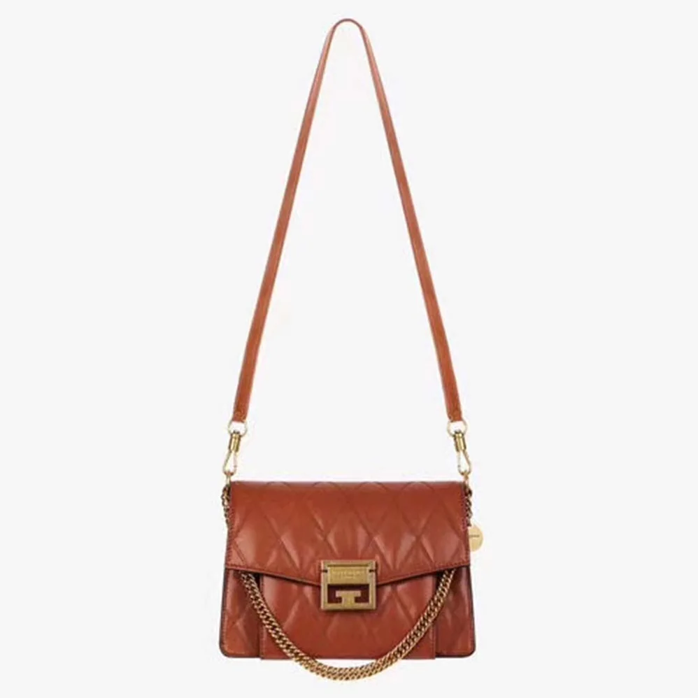 Givenchy Small GV3 Bag in Diamond Quilted Leather for Women in Orange Givenchy Small GV3 Bag in Diamond Quilted Leather for Women in Orange