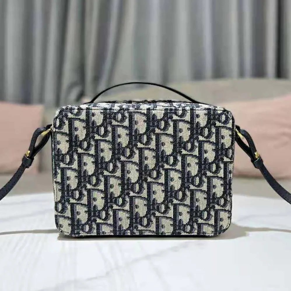 Dior 30 Mmontaigne Box Bag Blue Multicolor Dior Oblique Jacquard for Women