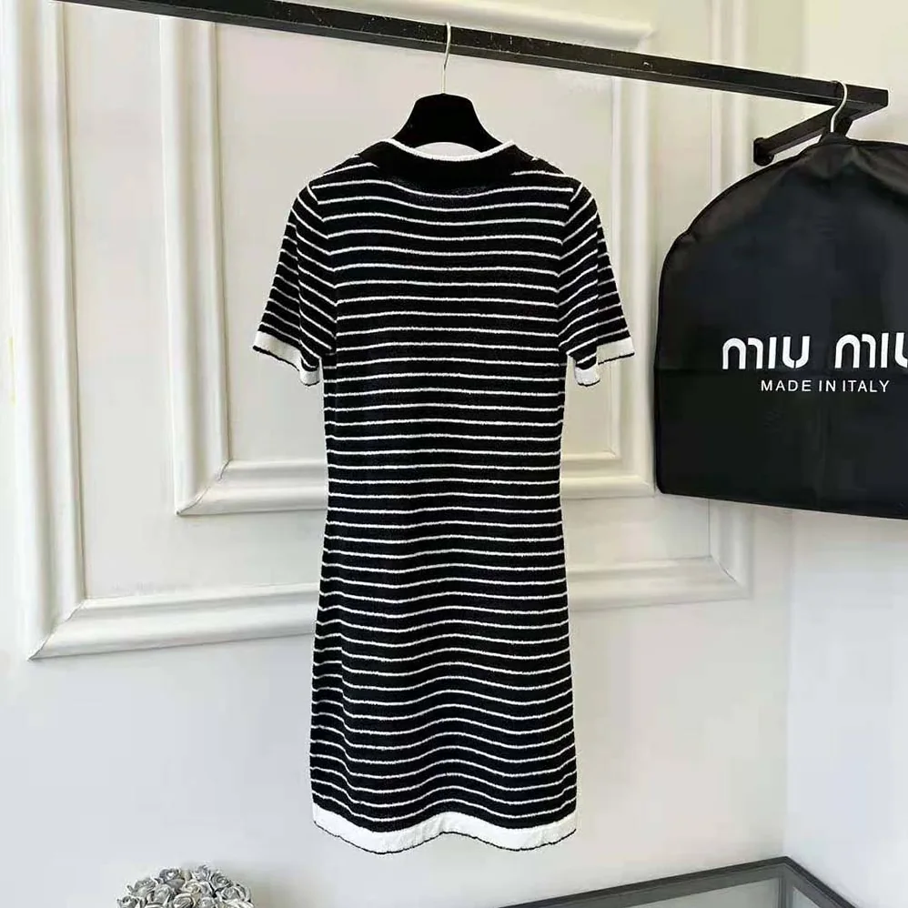 Miu Miu Bouclé Cotton Crew-Neck Mini for Women in Dress Miu Miu Bouclé Cotton Crew-Neck Mini for Women in Dress