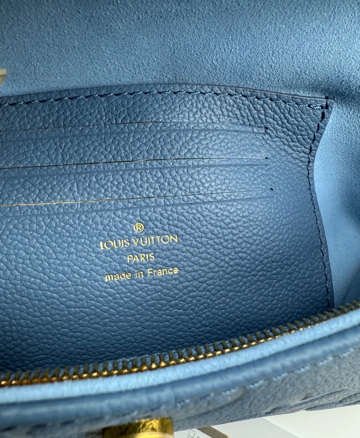 Louis Vuitton Wallet On Chain Ivy Shoulder Bag in Blue Gold Hardware