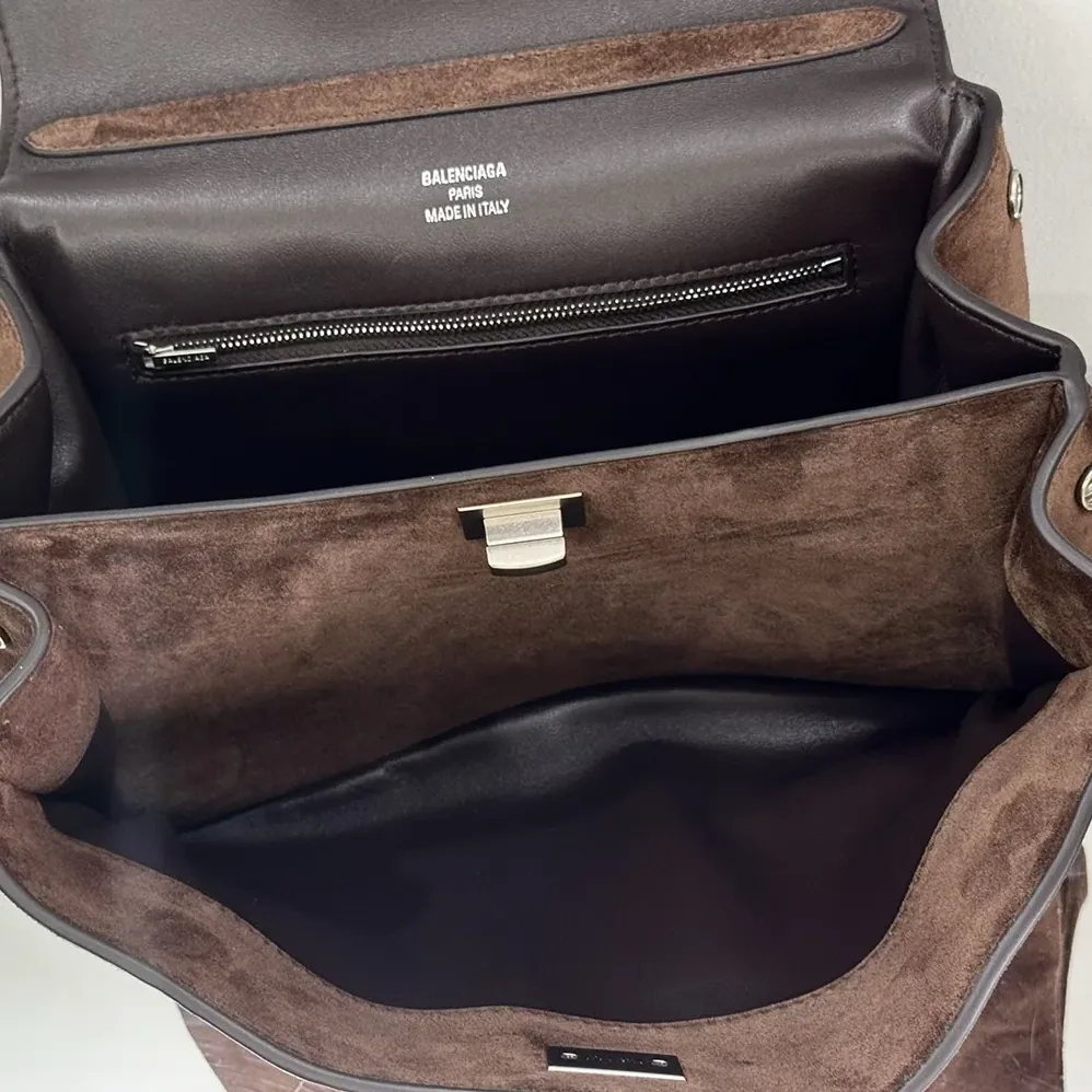 Balenciaga Rodeo Handbag Small In Light Espresso Waxed Suede Calfskin and Smooth Calfskin for Women Balenciaga Rodeo Handbag Small In Light Espresso Waxed Suede Calfskin and Smooth Calfskin for Women