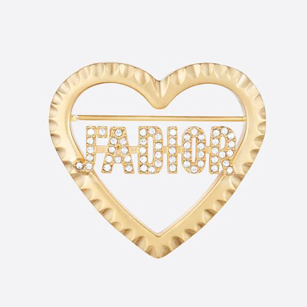 Dior Jadior Brooch Gold-Finish Metal and White Crystals for Women