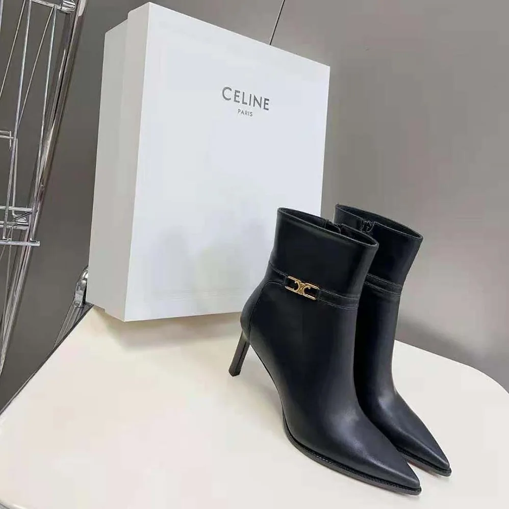 Celine Verneuil Ankle Boot with Triomphe in Calfskin for Women Celine Verneuil Ankle Boot with Triomphe in Calfskin for Women