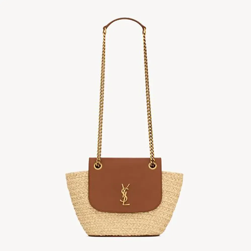 Saint Laurent YSL Mini Manon in Raffia for Women Saint Laurent YSL Mini Manon in Raffia for Women