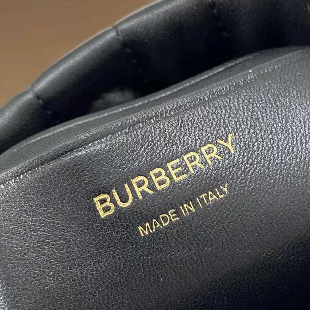 Burberry Micro Quilted Lambskin Lola Bucket Bag for Women in Black