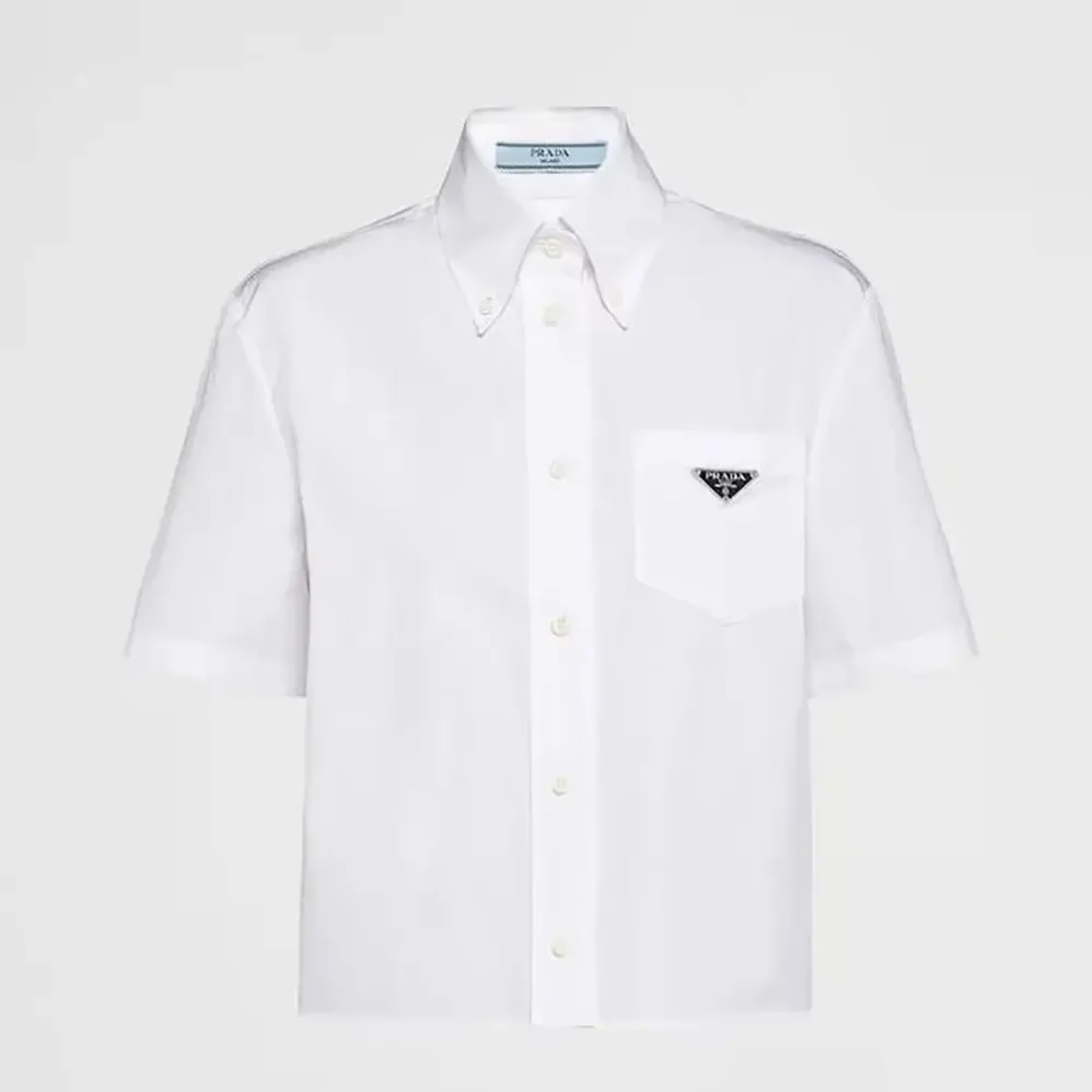 Prada Poplin Shirt for Women in White Prada Poplin Shirt for Women in White