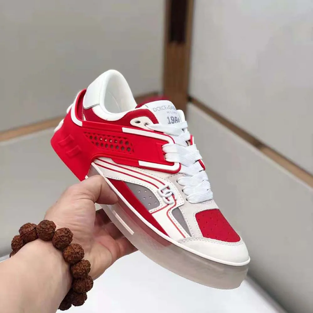 Dolce Gabbana D&G Calfskin Custom 2.Zero Sneakers for Men in Red Dolce Gabbana D&G Calfskin Custom 2.Zero Sneakers for Men in Red