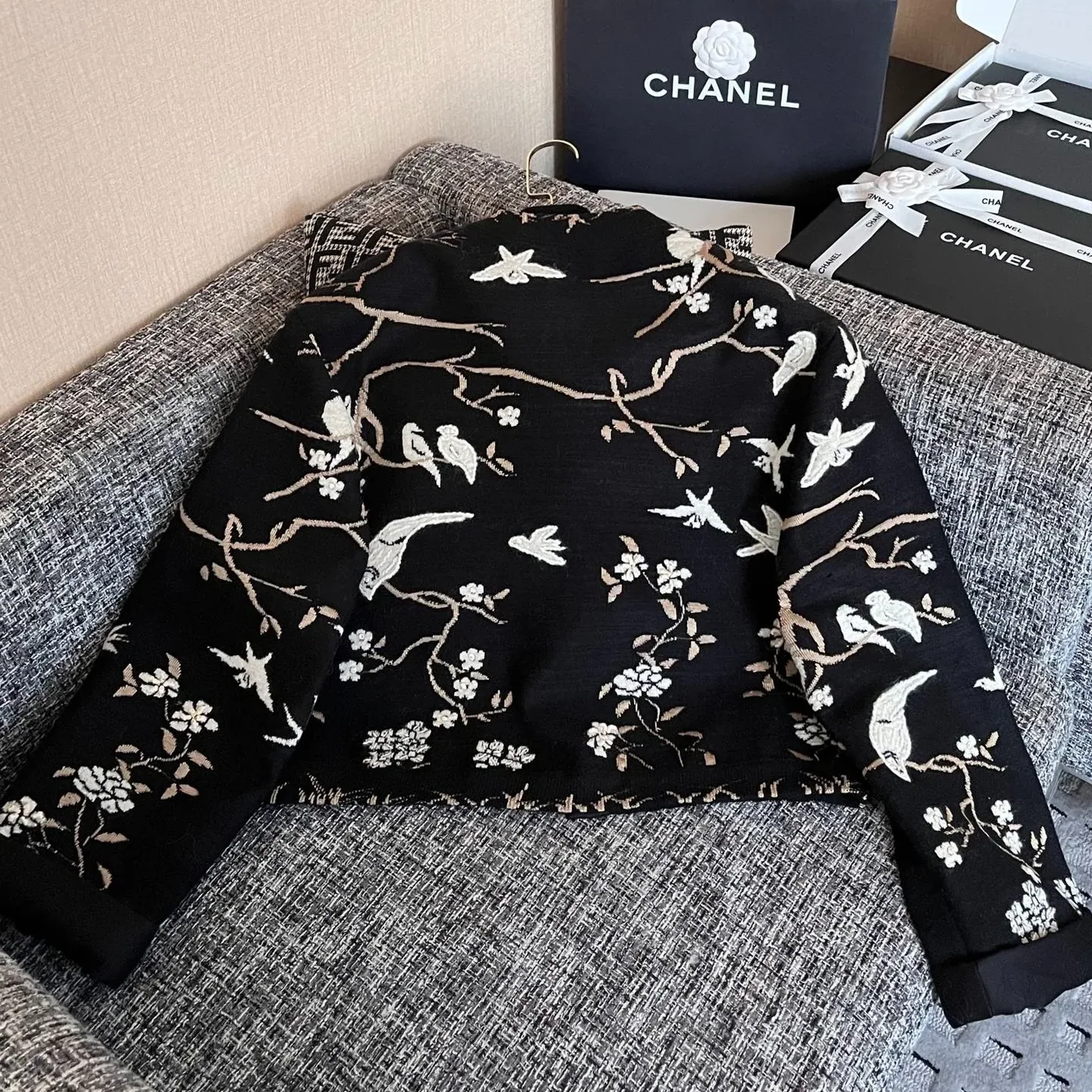 Chanel Cropped Jacket Black Chanel Cropped Jacket Black
