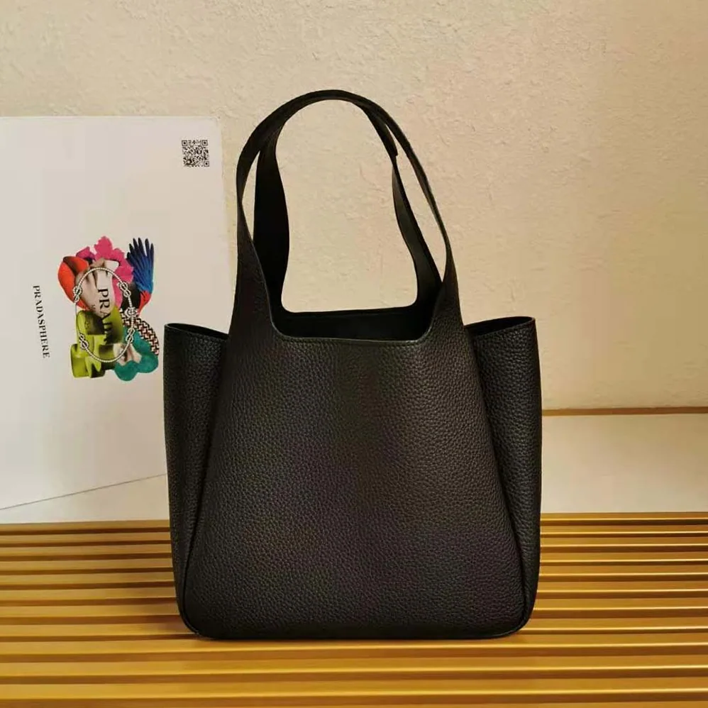 Prada Calf Leather Handbag for Women in Black