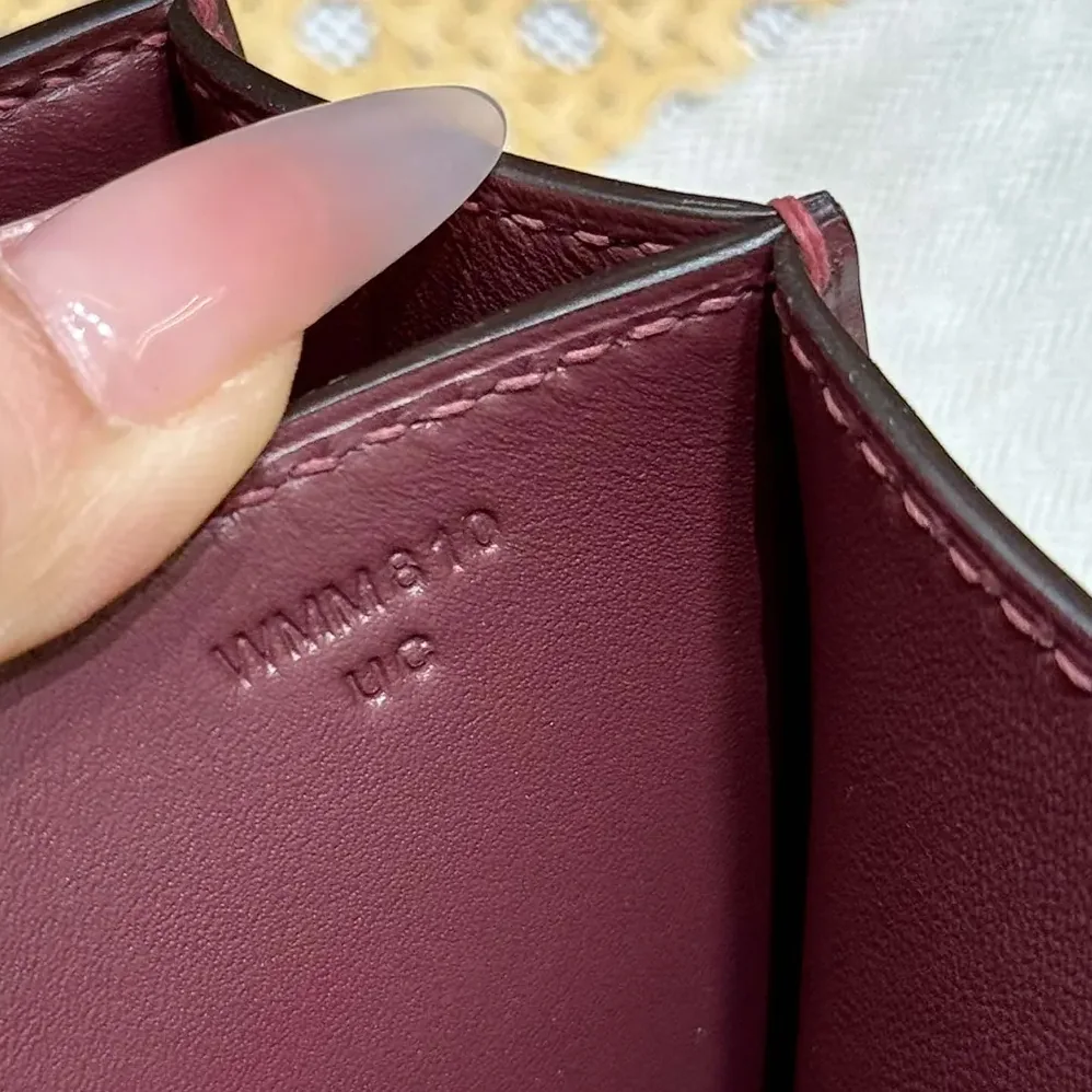 Hermes Constance 24 Bag Box Leather for Women in Maroon/Silver Hermes Constance 24 Bag Box Leather for Women in Maroon/Silver