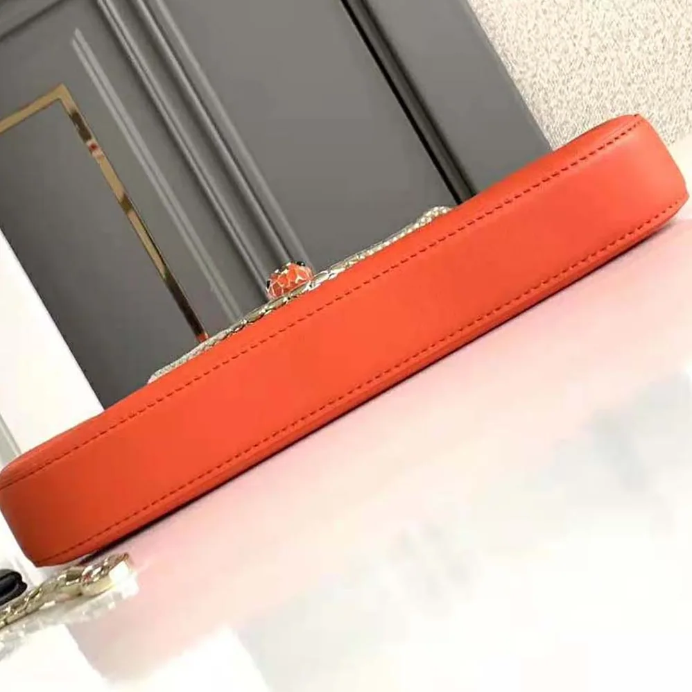 Bvlgari Serpenti Baia Small Shoulder Bag in Calf Leather for Women in Orange Bvlgari Serpenti Baia Small Shoulder Bag in Calf Leather for Women in Orange