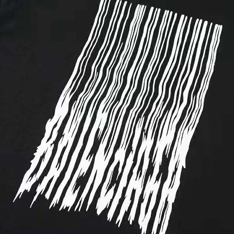 Balenciaga Barcode Wide Fit T-Shirt in Black and White Vintage Jersey for Women Balenciaga Barcode Wide Fit T-Shirt in Black and White Vintage Jersey for Women