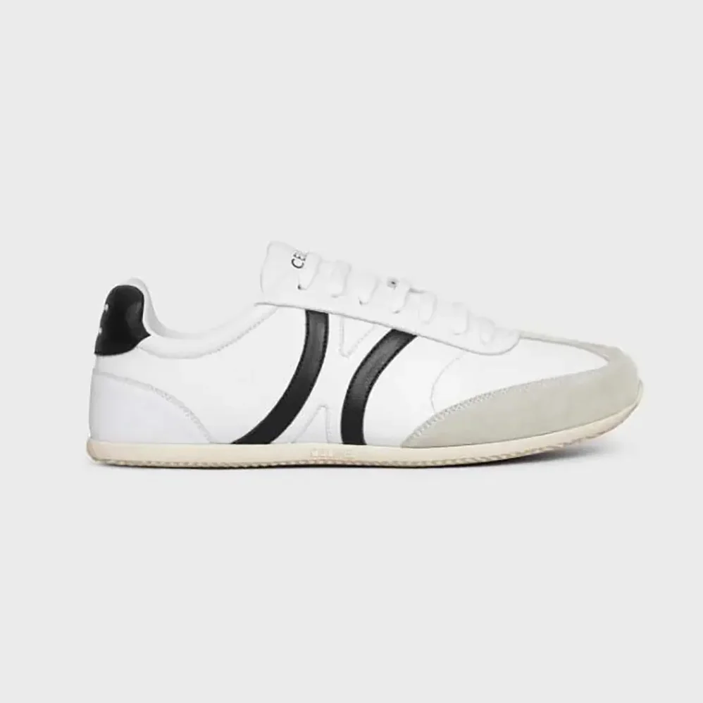 Celine Jogger Low Lace up Sneaker in Calfskin for Unisex in White