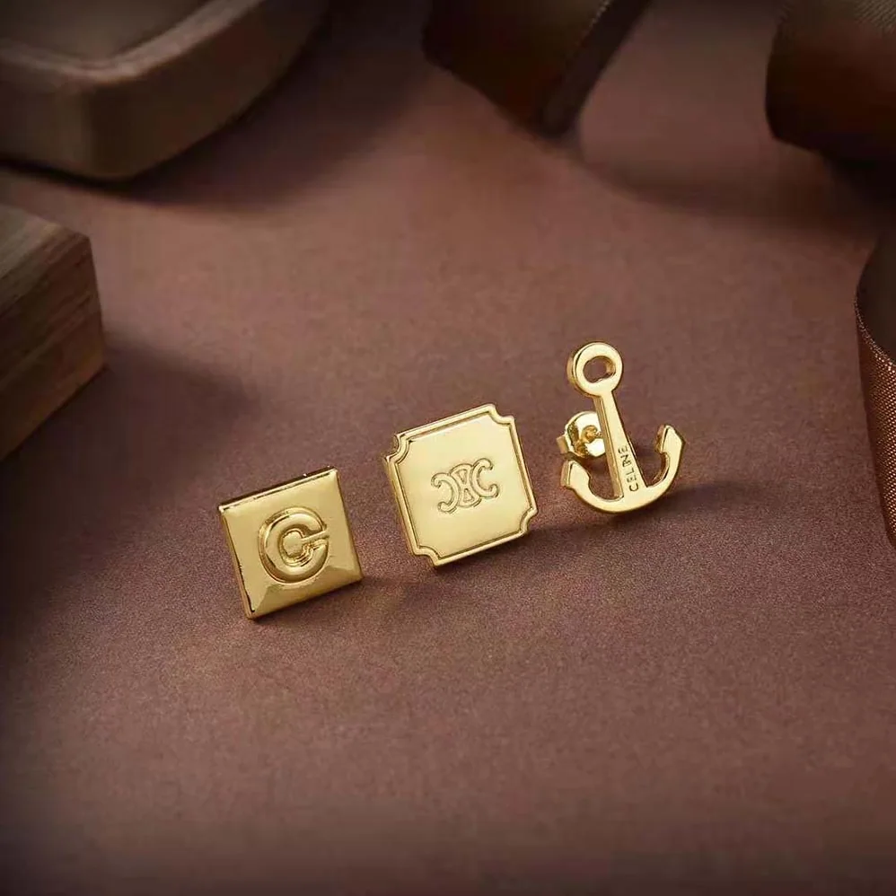 Celine Separables Sailor Set of 3 Studs in Brass with Gold Finish for Women Celine Separables Sailor Set of 3 Studs in Brass with Gold Finish for Women