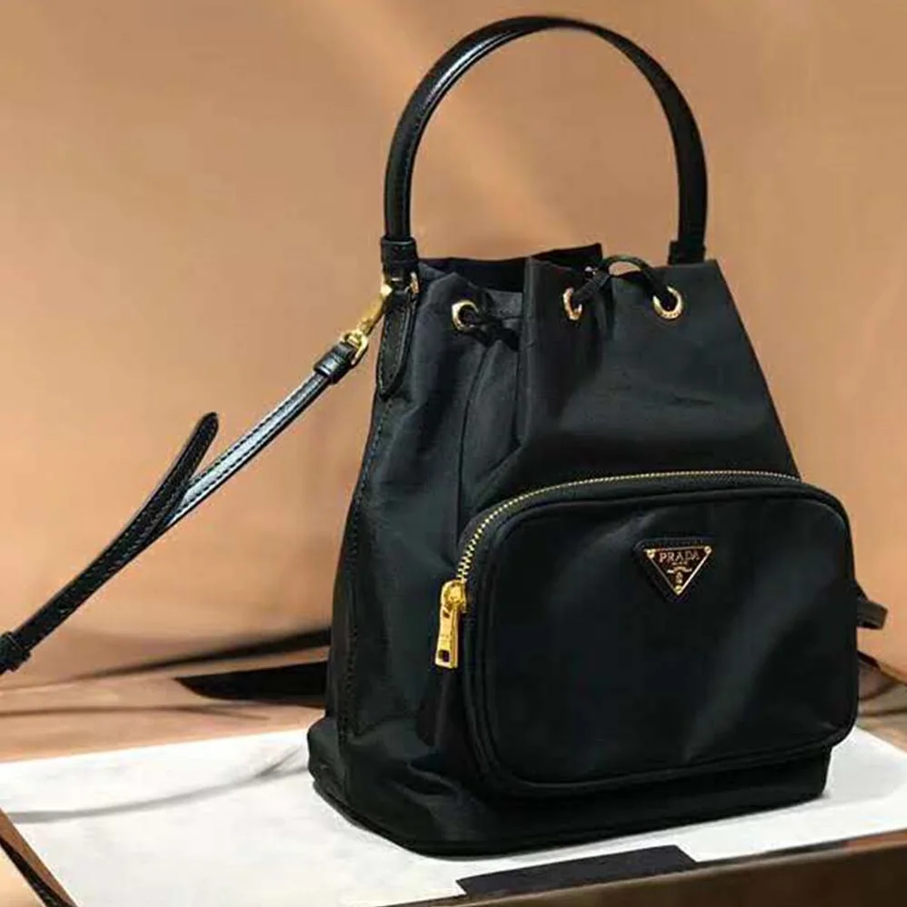 Prada Nylon Shoulder Bag for Women in Black Prada Nylon Shoulder Bag for Women in Black