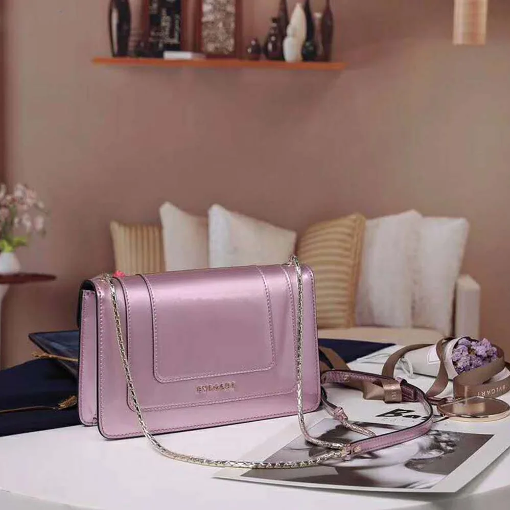Bvlgari Serpenti Forever Flap Cover in Calf Leather for Women in Pink