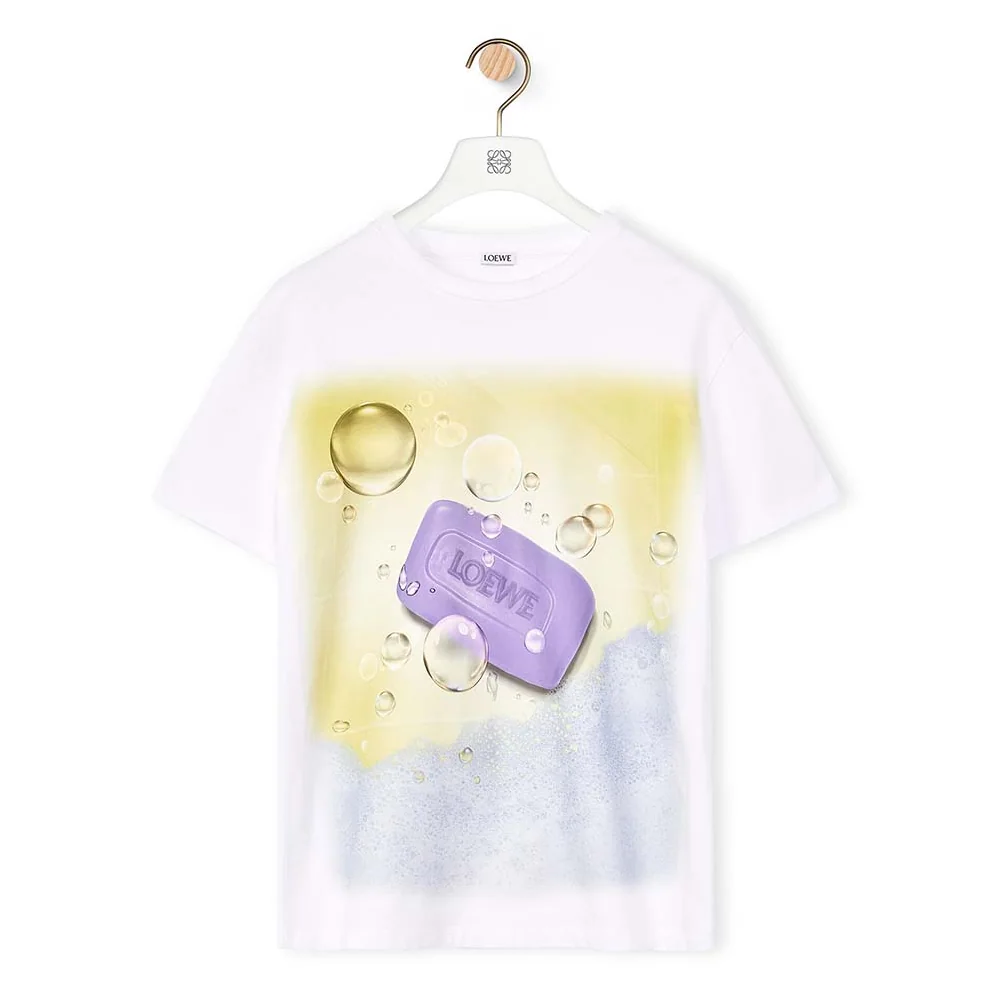 Loewe Soap T-shirt in Cotton for Women in White Loewe Soap T-shirt in Cotton for Women in White