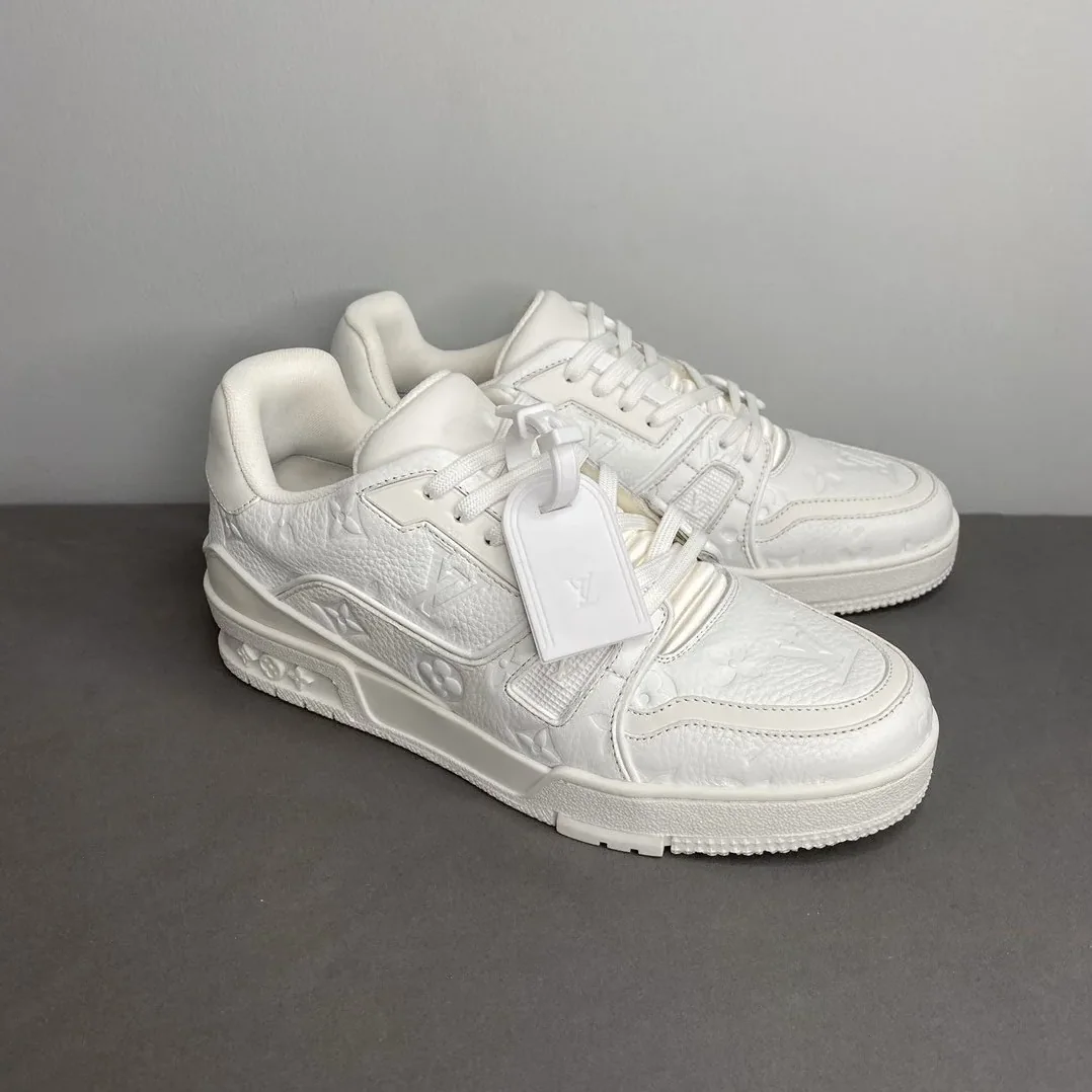 Louis Vuitton Trainer Sneaker Mix Of Materials White Virgil Abloh Louis Vuitton Trainer Sneaker Mix Of Materials White Virgil Abloh