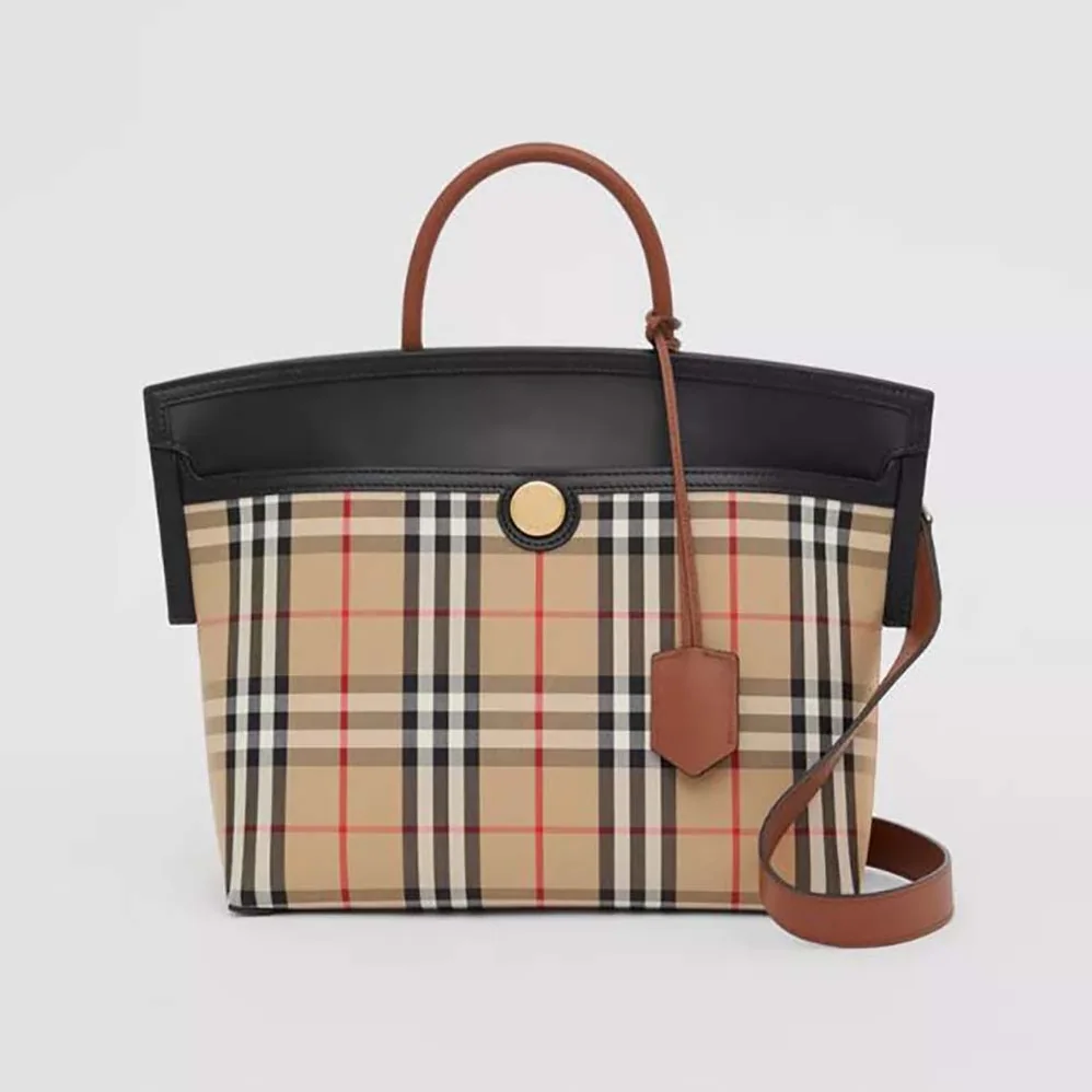 Burberry Small Vintage Check Society Top Handle Bag for Women