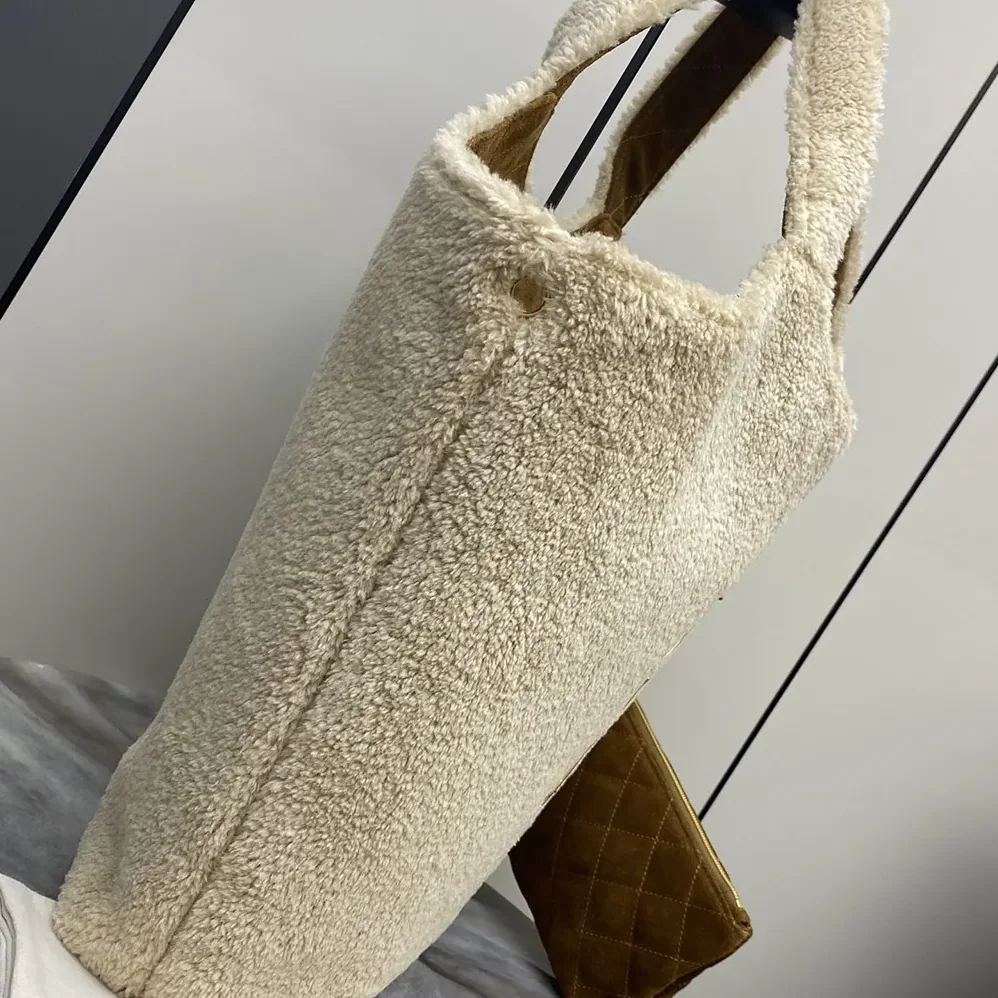 Saint Laurent YSL Icare In Shearling for Women in White