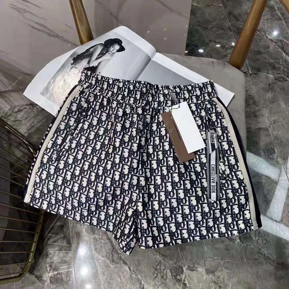 Dior Shorts Blue Technical Taffeta Jacquard with Dior Oblique Motif for Women Dior Shorts Blue Technical Taffeta Jacquard with Dior Oblique Motif for Women