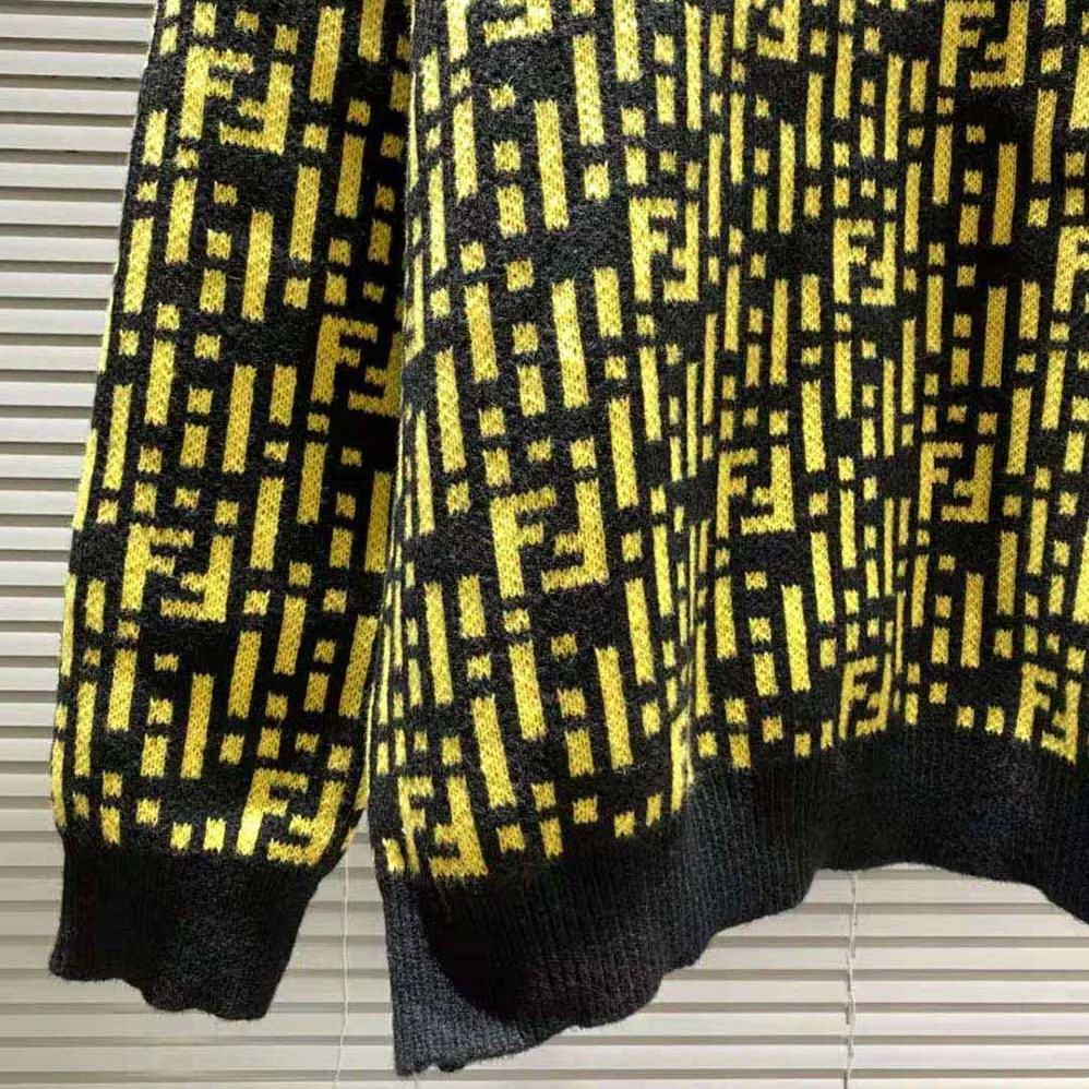 Fendi Regular-Fit Crew Neck Sweater for Women in Yellow Fendi Regular-Fit Crew Neck Sweater for Women in Yellow