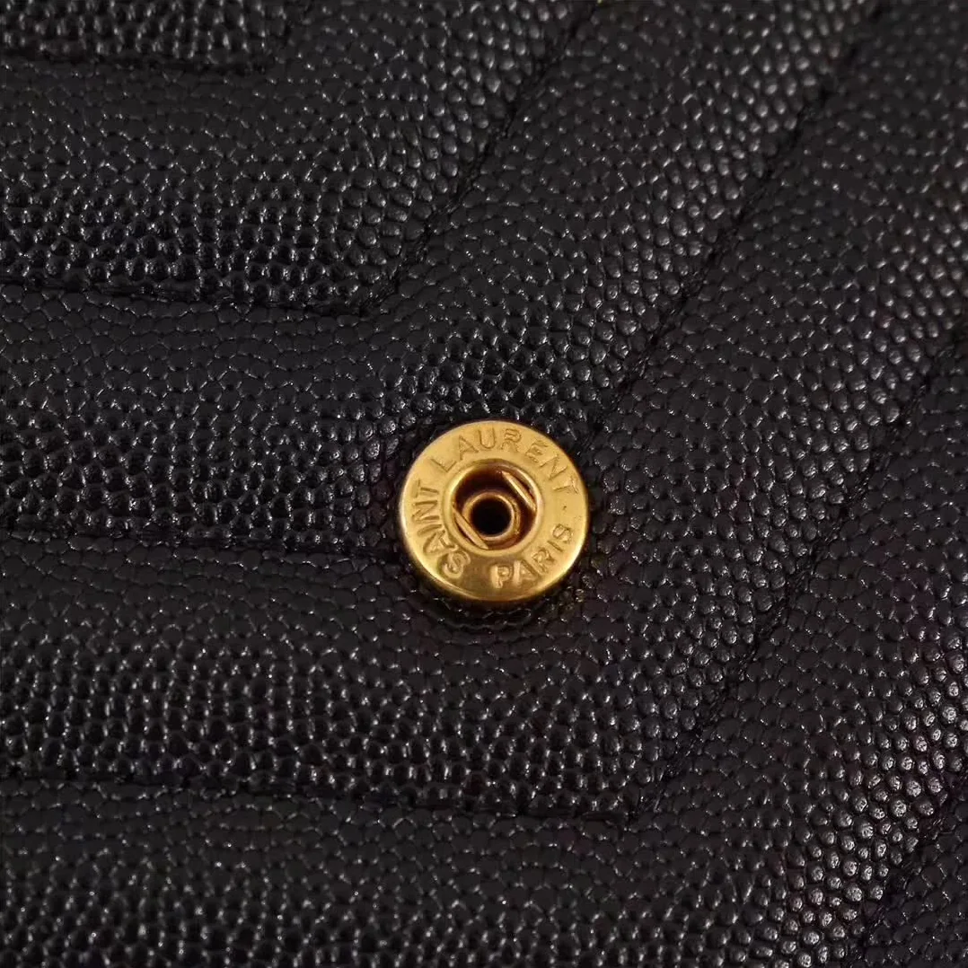 Saint Laurent YSL Medium Monogram Envelope Chain Wallet Gold Hardware in Black Saint Laurent YSL Medium Monogram Envelope Chain Wallet Gold Hardware in Black