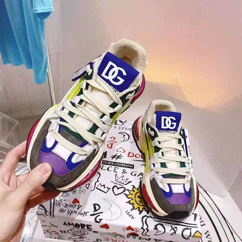 Dolce Gabbana D&G Mixed-Material Airmaster Sneakers for Unisex in Yellow