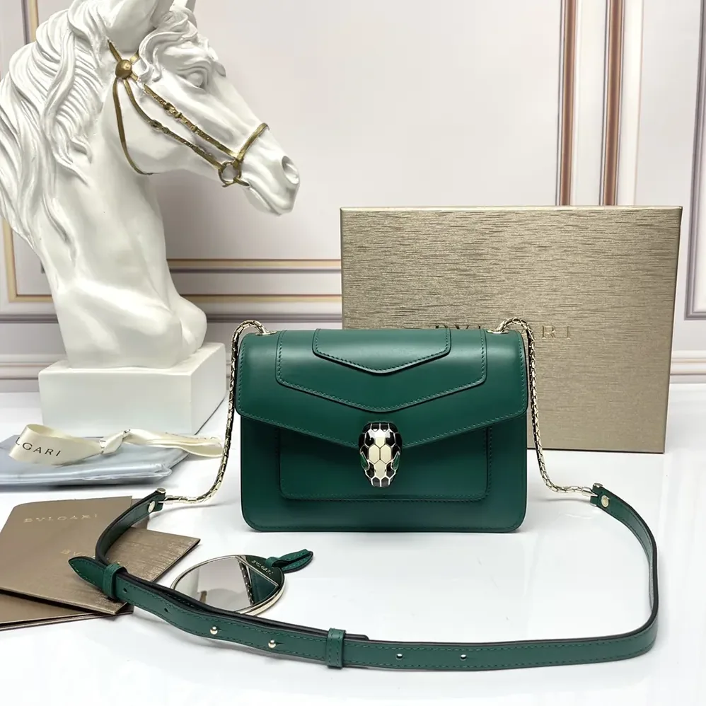 Bvlgari Mini Serpenti Forever East-West Shoulder Bag for Women in Green Bvlgari Mini Serpenti Forever East-West Shoulder Bag for Women in Green
