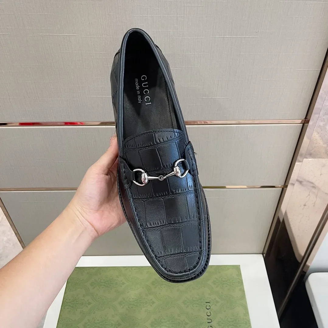 Gucci 1953 Horsebit Crocodile Loafer Black for Men Gucci 1953 Horsebit Crocodile Loafer Black for Men