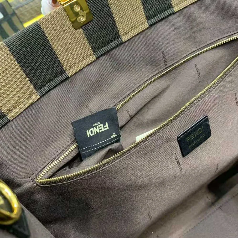 Fendi Sunshine Large Shopper in Brown Fabric for Women
