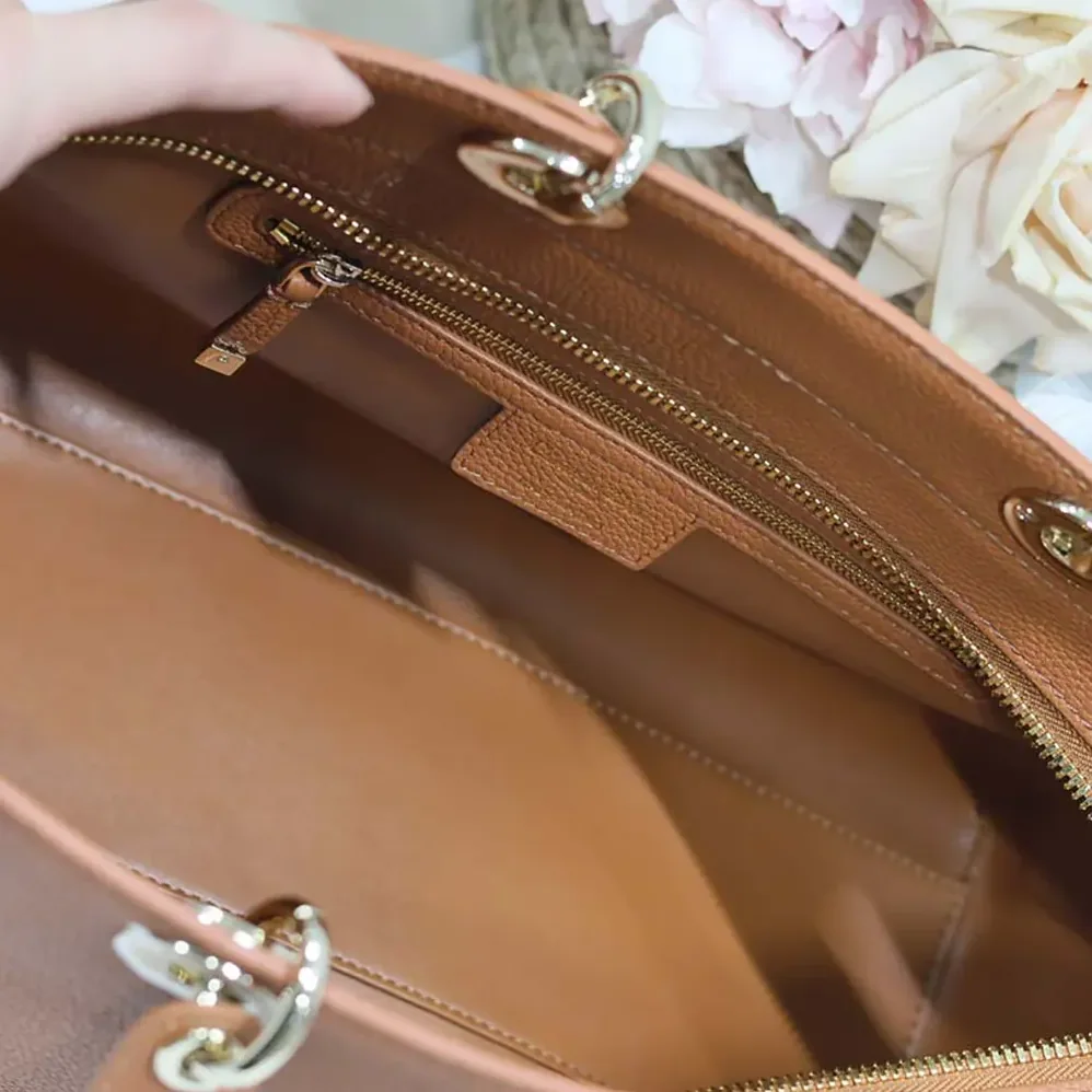 Dior Large Lady D-Sire My ABCDior Bag Dark Brandy Taurillon Leather for Women