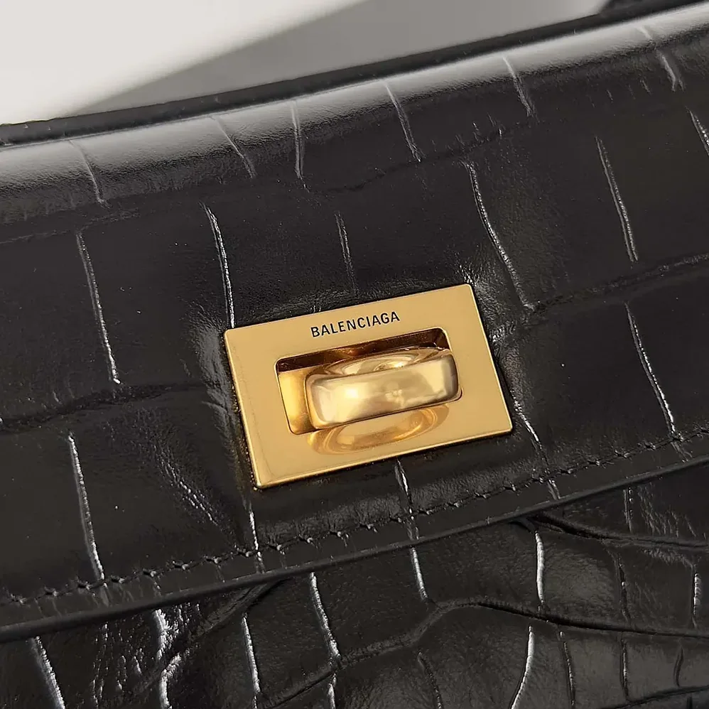 Balenciaga Rodeo Mini Handbag Supple Crocodile Embossed in Black for Women Balenciaga Rodeo Mini Handbag Supple Crocodile Embossed in Black for Women