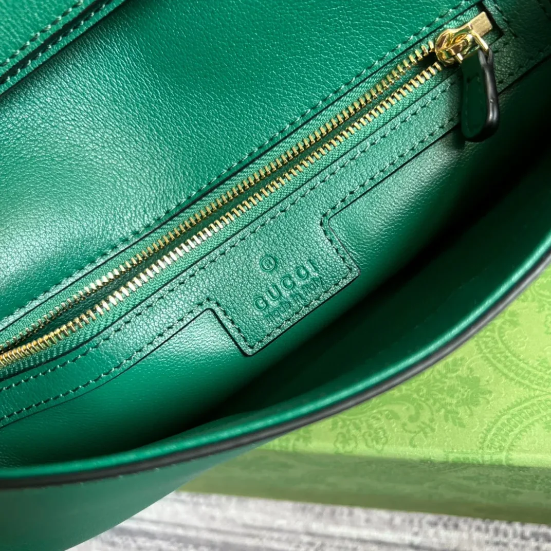 Gucci Blondie Medium Shoulder Bag in Green Gold Hardware