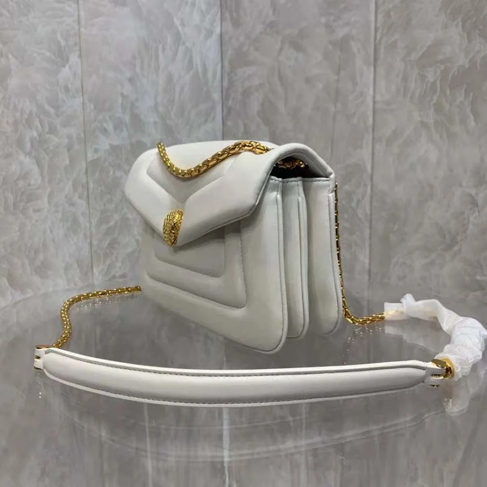 Bvlgari Serpenti Reverse Shoulder Bag for Women in White