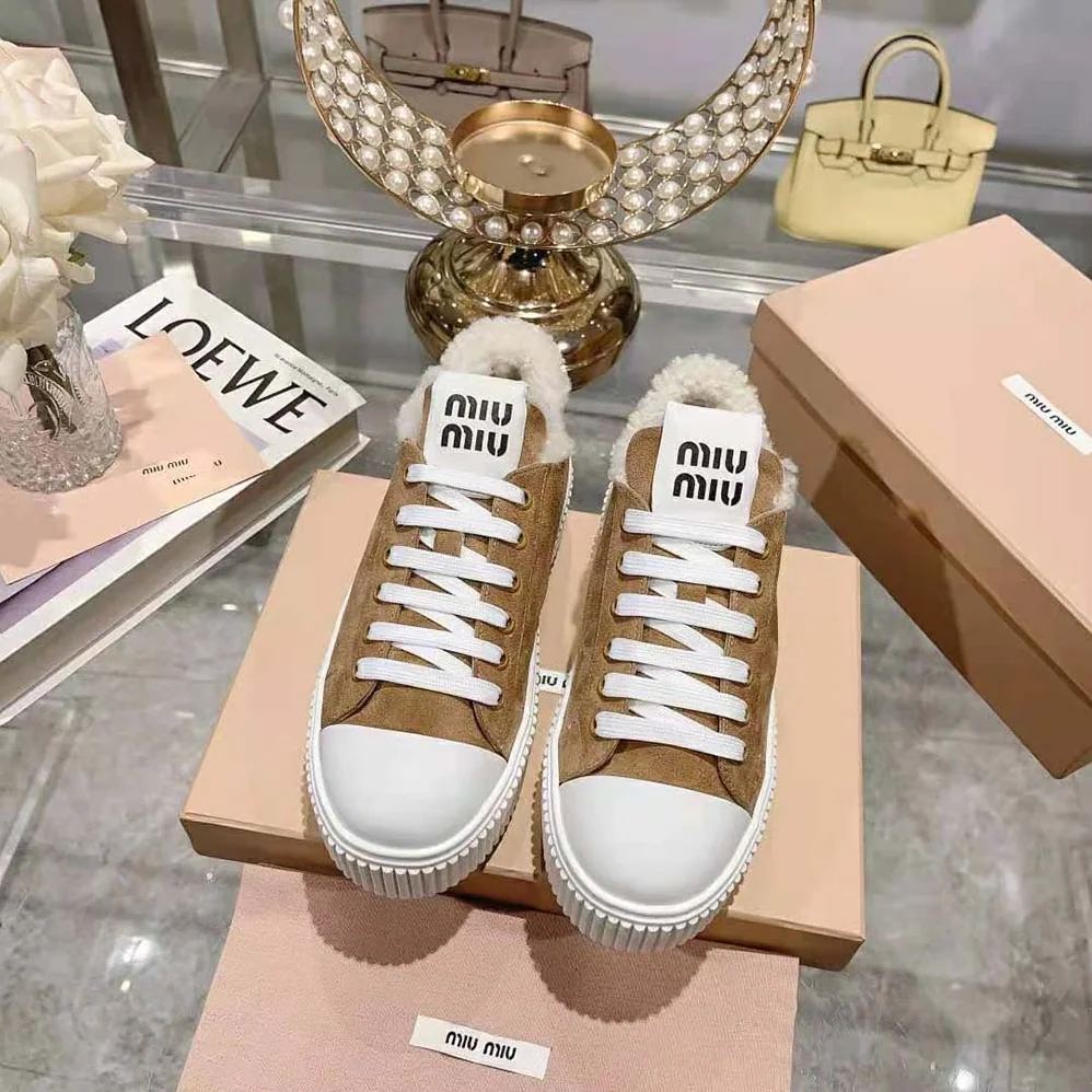 Miu Miu Suede Sneakers EVA Sole with Logo for Women