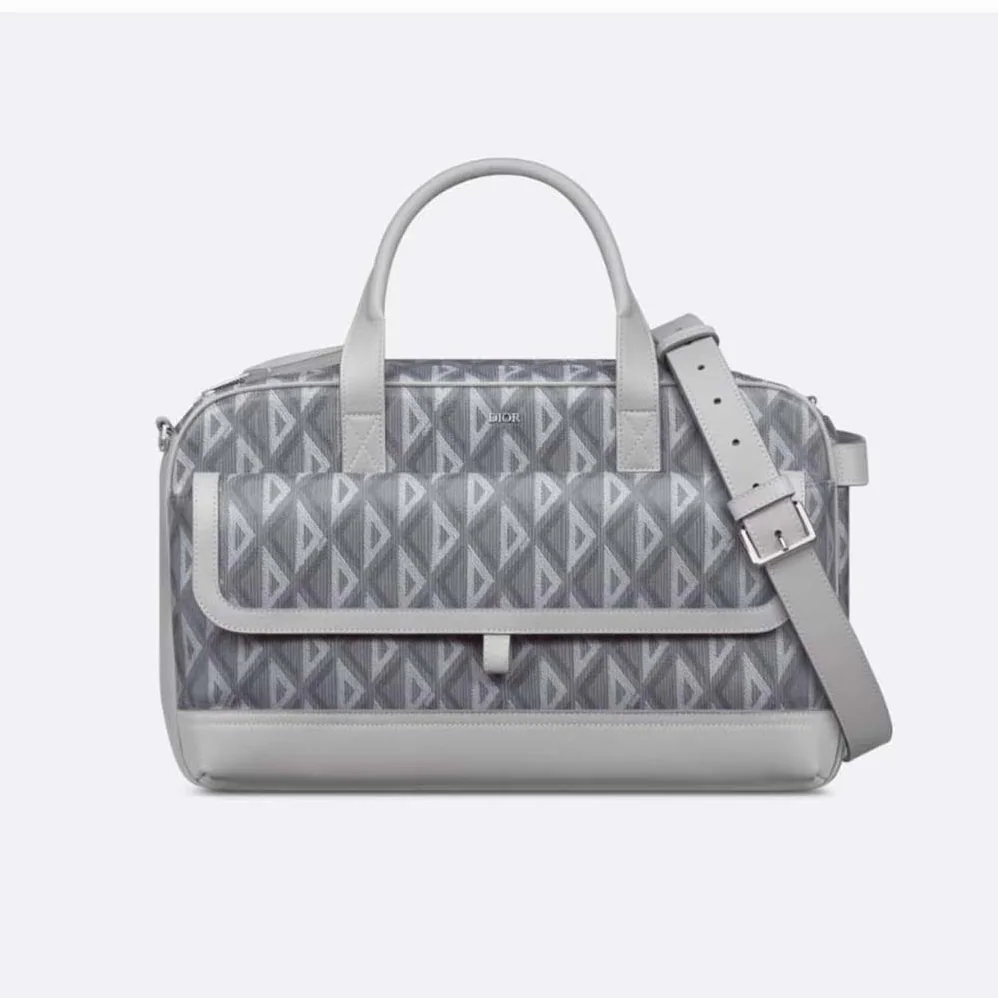 Dior Hit the Road Pet Carrier Bag Dior Gray CD Diamond Canvas and Smooth Calfskin for Men Dior Hit the Road Pet Carrier Bag Dior Gray CD Diamond Canvas and Smooth Calfskin for Men