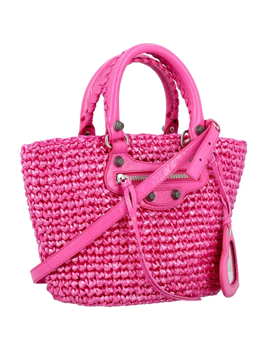 Balenciaga Le Cagole Small Panier Tote Bag Pink 11 Inches/ Balenciaga Le Cagole Small Panier Tote Bag Pink 11 Inches/