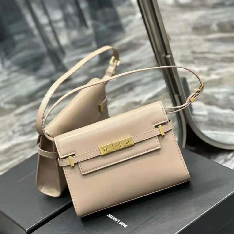 Saint Laurent YSL Manhattan Small Shoulder Bag in Box Saint Laurent Leather for Women in Pink Saint Laurent YSL Manhattan Small Shoulder Bag in Box Saint Laurent Leather for Women in Pink