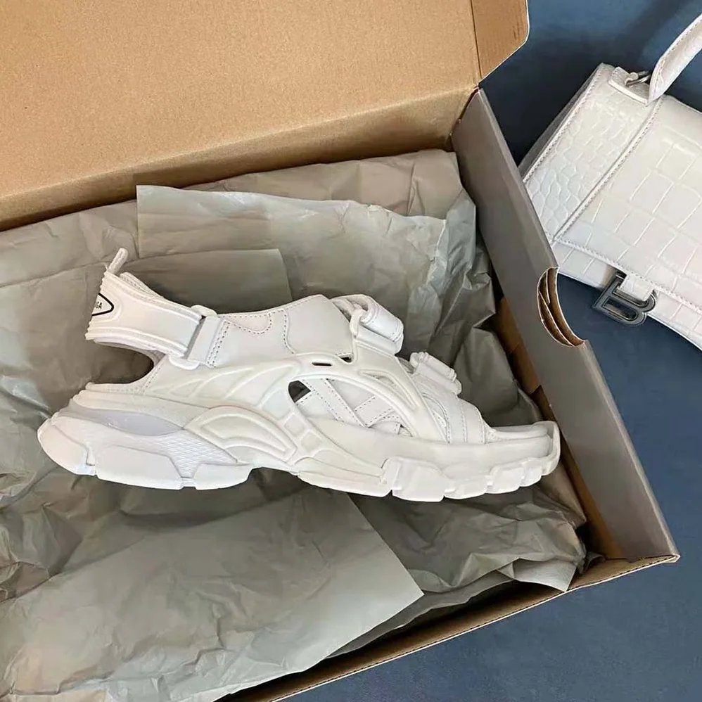 Balenciaga Track Sandal in White Neoprene and Rubber for Women Balenciaga Track Sandal in White Neoprene and Rubber for Women