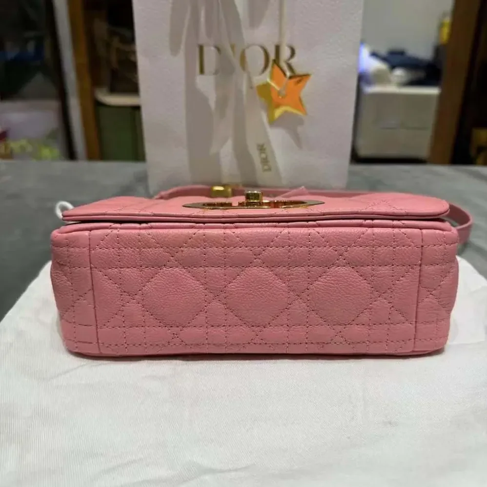Dior Small Dior Caro Bag Pink Supple Cannage Calfskin for Women Dior Small Dior Caro Bag Pink Supple Cannage Calfskin for Women